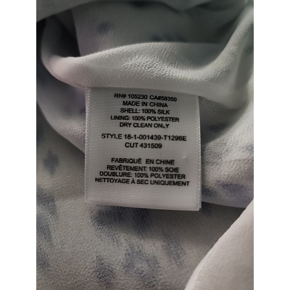Joie Sleeveless Silk Blouse Size M White Blue - Picture 9 of 9